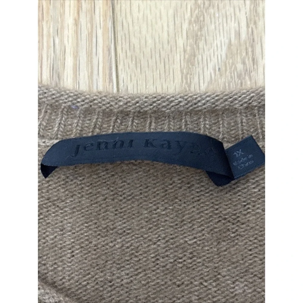 Jenni Kayne‎ Woman's Brown Wool Blend Crewneck Sweater - Size 1X